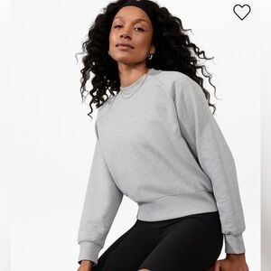 Athleta Easy Fleece Crew Sweatshirt - small - grey heather